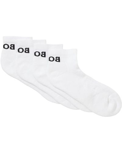 BOSS 2 Pack Sport Ankle Socks - White