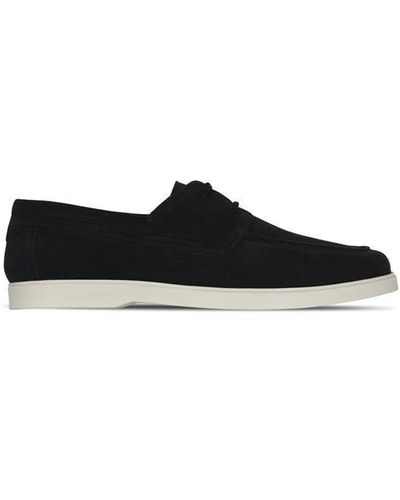 Fabric Suede Lace Up Sn99 - Black