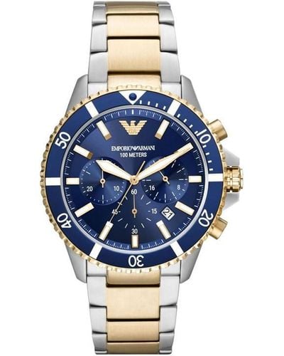Emporio Armani Chronograph Two-tone Stainless Steel Watch - Multicolour