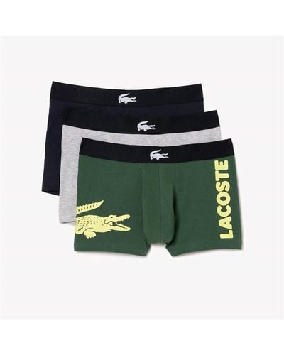 Lacoste 3 Pack Boxer Shorts - Green