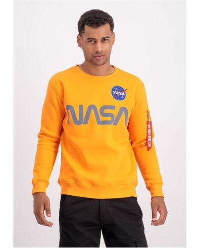 Alpha Industries Nasa Reflective Crew Sweatshirt - Orange