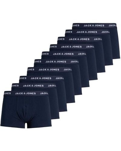 Jack & Jones Solid 10-pack Boxer Trunks - Blue