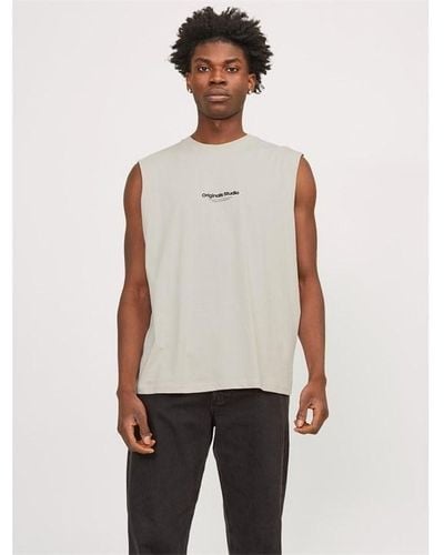 Jack & Jones Jorvester Sleeveless T-shirt - White