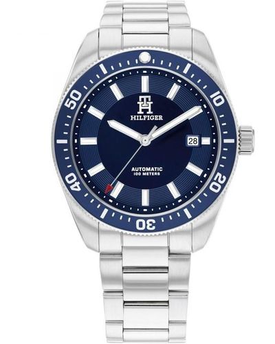 Tommy Hilfiger Automatic Silver Blue Watch
