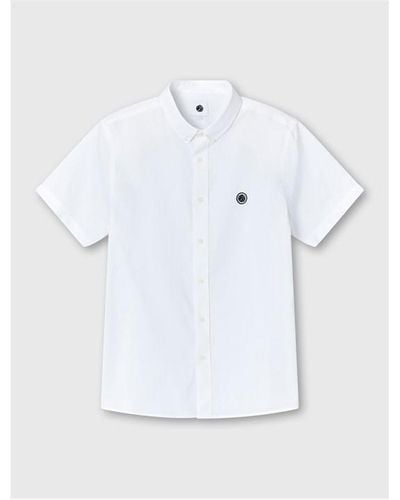 Pretty Green Pg Oxford Ss Shirt Sn33 - White