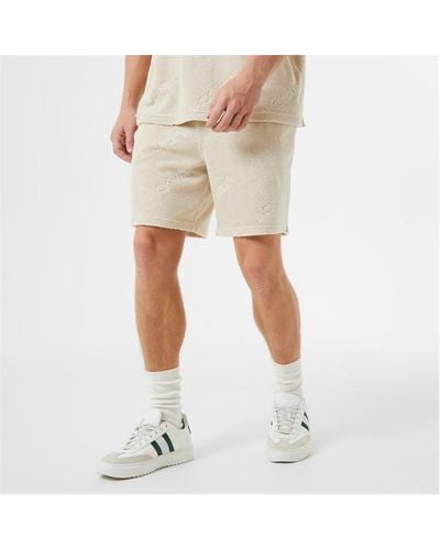 Jack Wills Logo Repeat Towelling Shorts - Natural