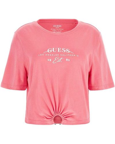 Guess S Piercing Crop T-shirt Drift Pink M