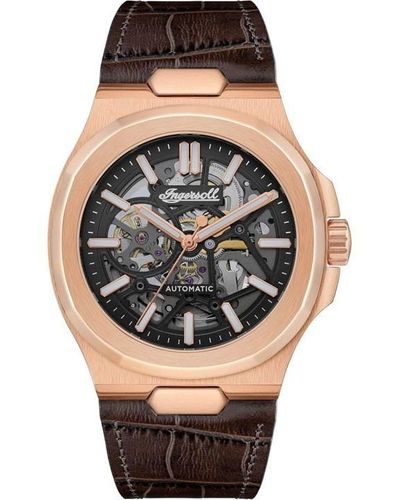 INGERSOLL  1892 Catalina Brown Rose Gold Watch I12505 - Pink