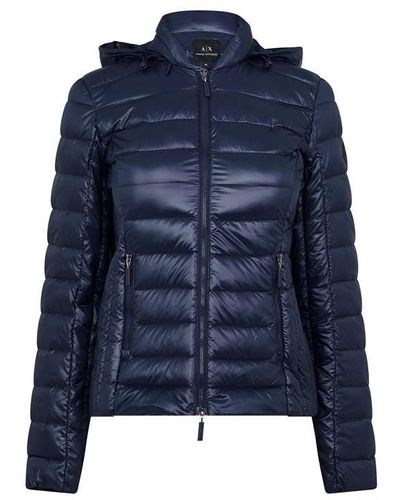 Armani Exchange Nylon Down Jacket - Blue