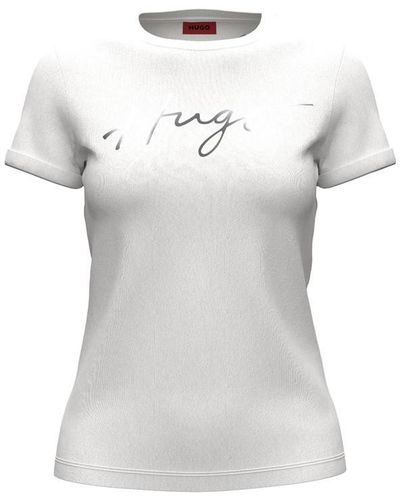 HUGO Slim Script T-shirt - White