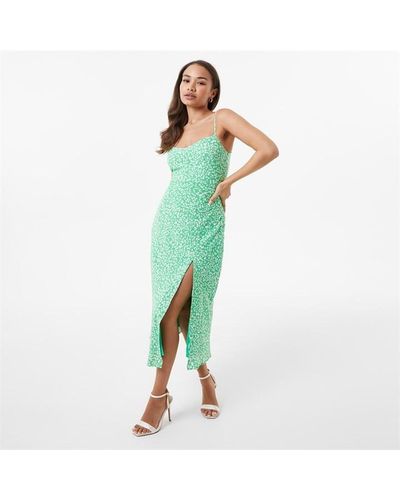 Jack Wills Split Midi Dress - Green