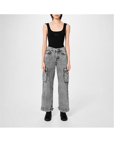 HUGO X Bella Poarch Relaxed-fit Jeans - Grey