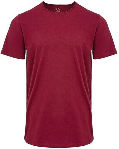 Fabric Short Sleeve T-shirt - Red