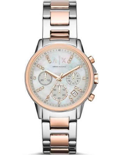 Armani Exchange Ladies Chronograph Watch - Metallic