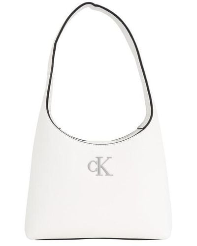Calvin Klein Minimal Monogram Shoulder Bag - White