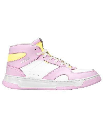 BOSS Baltimore High Top Trainers - Pink