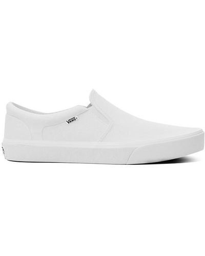Vans Asher Slip On Canvas Trainers - White