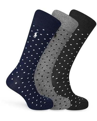 Ralph Lauren Polo 3pk Dot Sock Sn43 - Blue