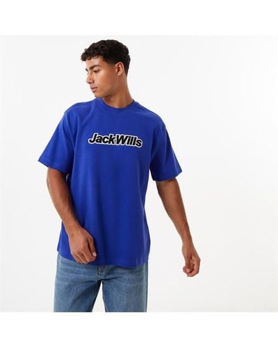 Jack Wills Outline Logo T-shirt - Blue