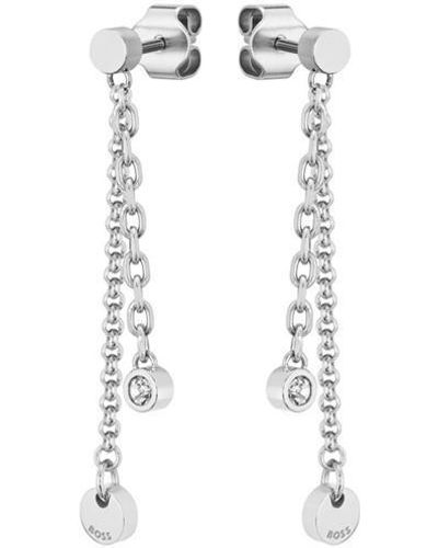 BOSS Ladies Jewellery Iris Earrings - White