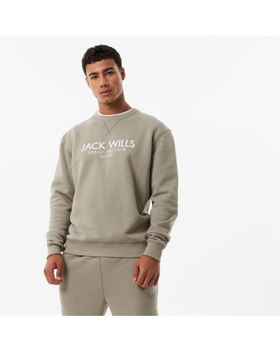 Jack Wills Belvue Graphic Logo Crew Neck Sweatshirt - Brown