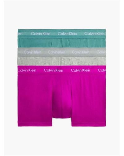 Calvin Klein 3 Pack Low Rise Boxer Shorts - Pink
