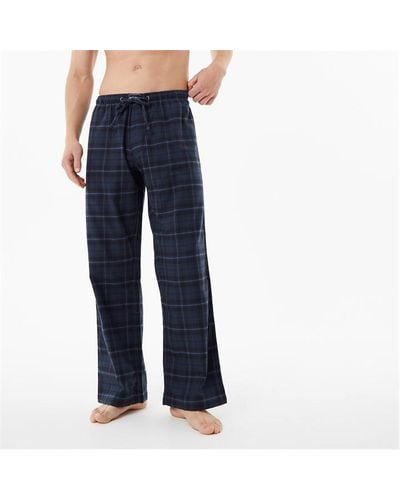 Jack Wills Check Brushed Flannel Trousers - Blue