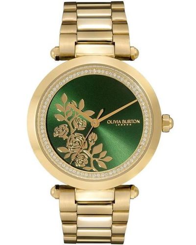 Olivia Burton Signature T-bar Floral Watch - Metallic