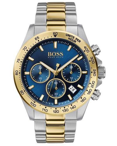 BOSS Gents Hero Dial Two-tone Bracelet Watch - Metallic