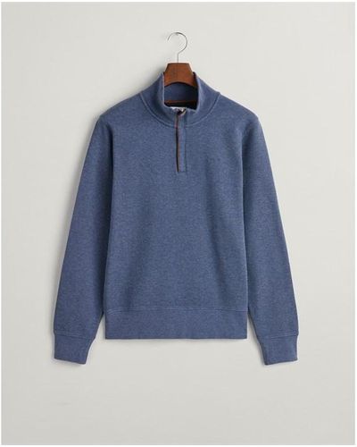 GANT Sacker Rib Half-zip Sweatshirt - Blue