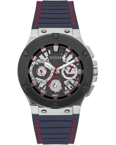 Guess Gents Circuit Navy Blue Red Watch Gw0487g1 - Black