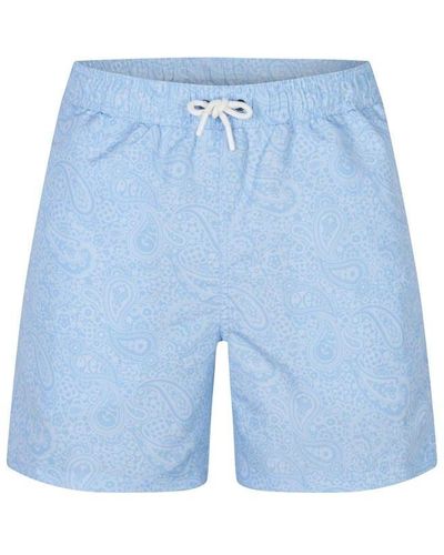 Pretty Green Pg Tonal Paisely Swimming Shorts - Blue