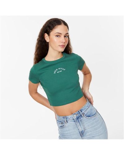 Jack Wills Cropped Baby T-shirt - Green
