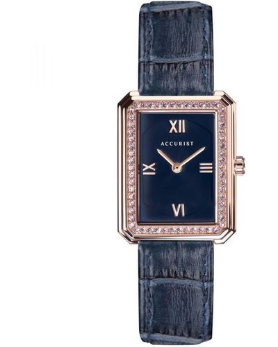 Accurist Ladies Signature Rose Gold And Blue Watch