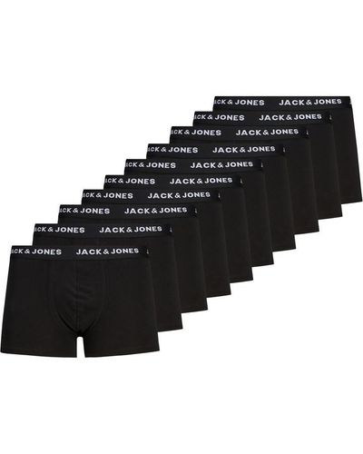 Jack & Jones Solid 10-pack Boxer Trunks - Black