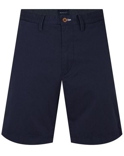 GANT Hallden Slim Fit Twill Shorts - Blue