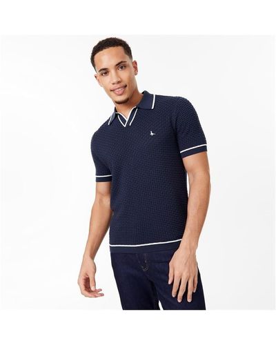 Jack Wills Texture Polo - Blue