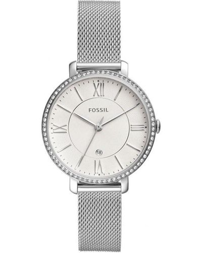 Fossil Jacqueline Stainless Steel Mesh Strap Watch - Metallic
