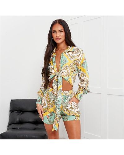 I Saw It First Paisley Print Floaty Shorts Co-ord - Yellow