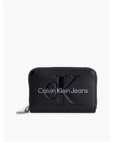 Calvin Klein Sculpted Zip Around Purse - Black