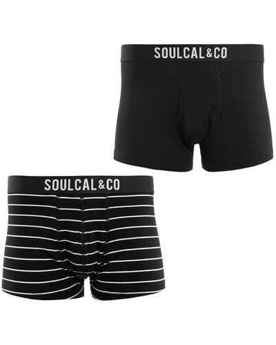 SoulCal & Co California 2 Pack Modal Boxer Shorts - Black