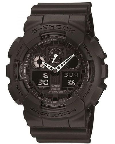 G-Shock G-shock Alarm Chronograph Watch Ga-100-1a1er - Black