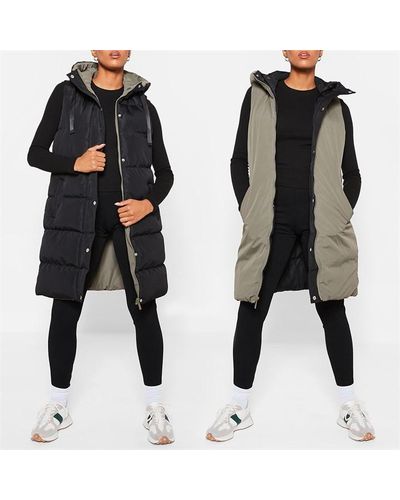 I Saw It First Reversible Hooded Padded Gilet - Black
