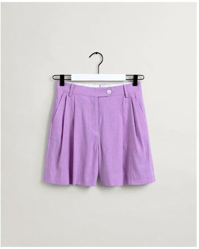 GANT Linen Shorts - Purple
