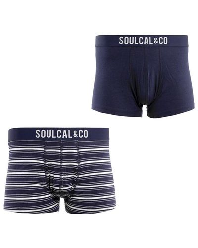 SoulCal & Co California 2 Pack Modal Boxer Shorts - Blue