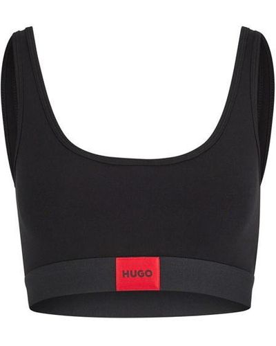 HUGO Logo Label Bralette - Black