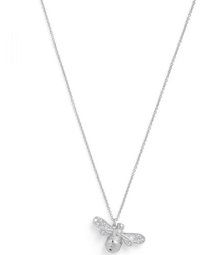 Olivia Burton Sparkle Bee Silver Necklace Objamn57 - Metallic