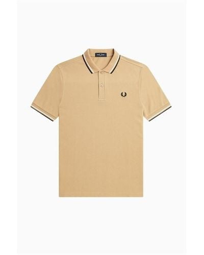 Fred Perry Short Sleeve Twin Tipped Polo Shirt - Natural