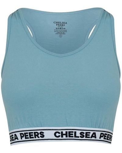 Chelsea Peers Logo Band Racerback Bralette - Blue