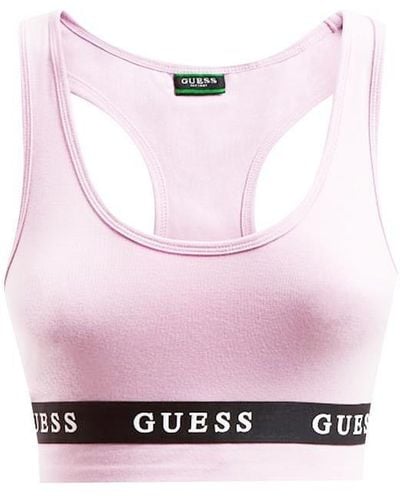 Guess Core Stripe Logo Bra - Pink